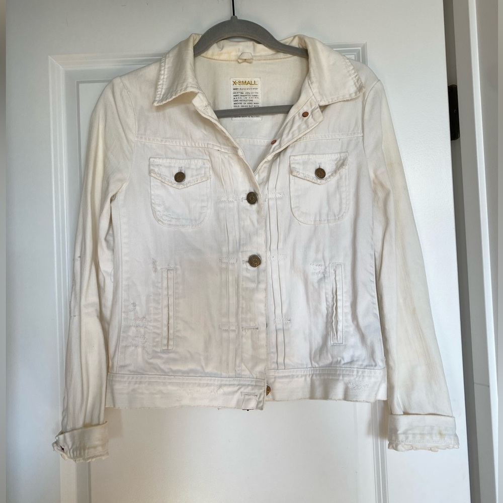 Distressed J. Crew denim jacket